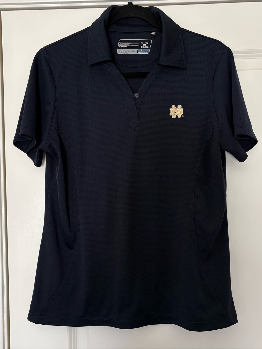 Norte Dame Women’s Navy and Gold Performance Short Sleeve Polo - Picture 2 of 8